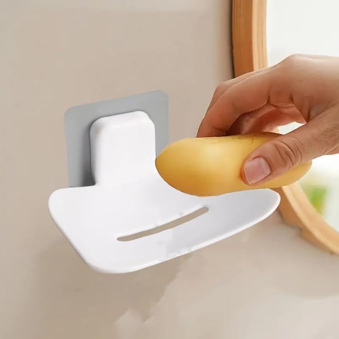 RORSYA SelfAdhesive Soap Holder for Bathroom Wall Mounted NoDrill Soap Stand with Water Drainage | Strong Sticker Plastic Soap