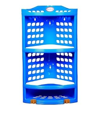 Plastic Corner Rack With 2 Tier Storage Design | Ideal For Bathroom Kitchen And Home Organization.| Space Saving Lightweight And