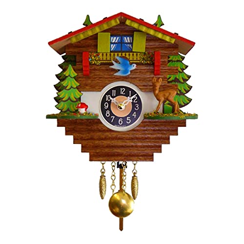 Alexander Taron 0196Qp Engstler Battery-Operated Clock-Mini Size With Music/Chimes-5.5" H X 6" W X 2.5" D, Brown