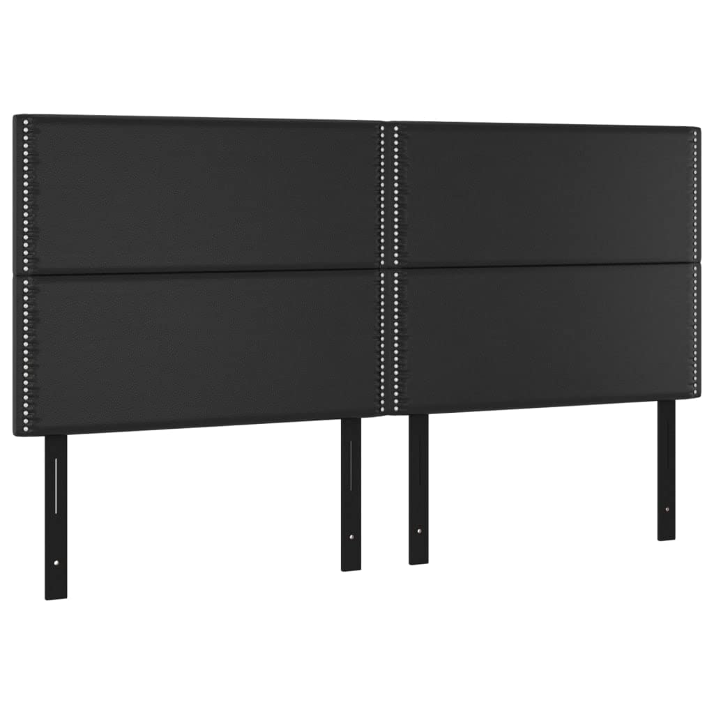 Vidaxl 4X Headboards Home Indoor Bed Accessory Bedroom Upholstered Headboard Bed Header Furniture Black 39.4&quot;X2&quot;X30.7&quot;/34.6&quot; Faux Leather