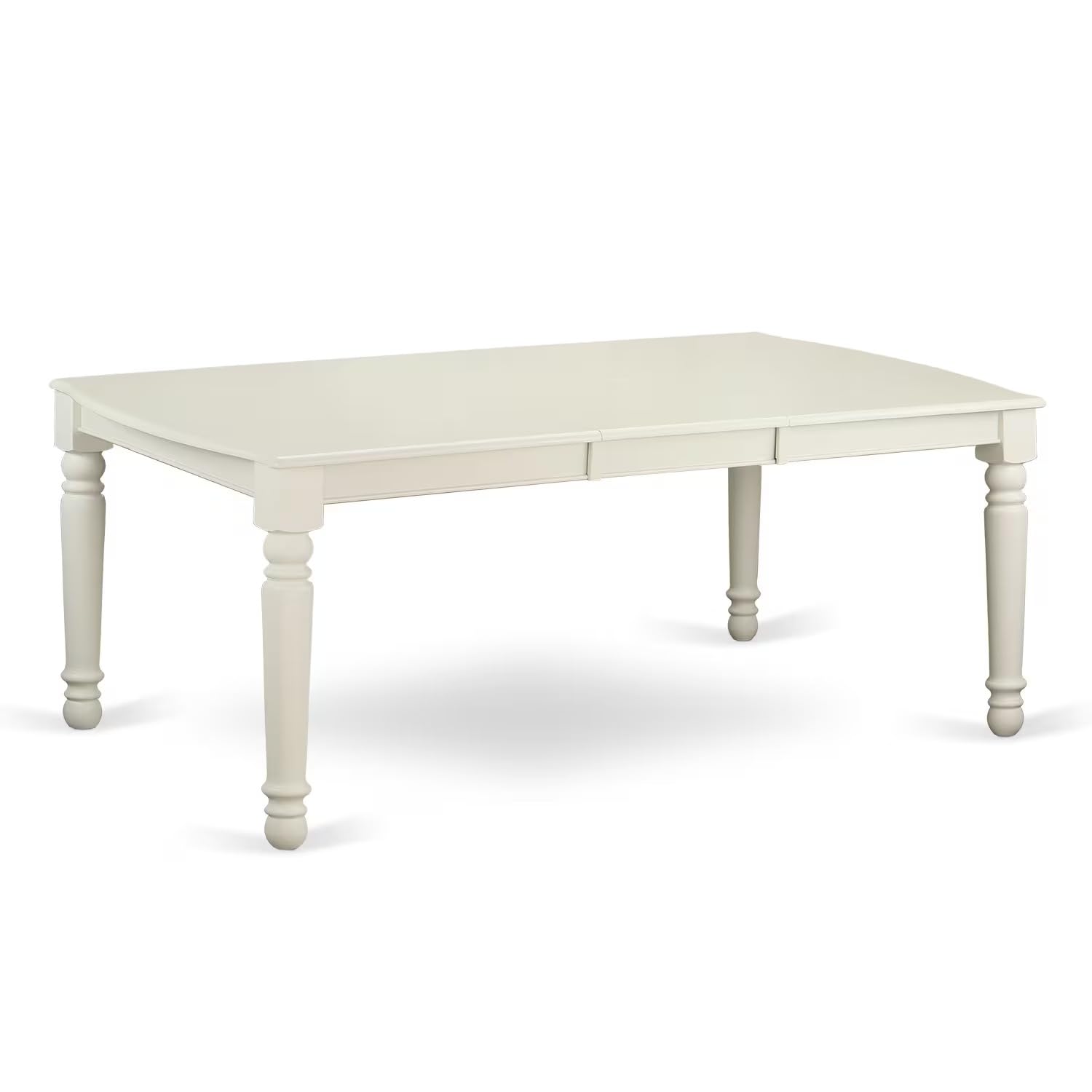 East West Furniture Doip9-Lwh-W 9 Piece Dining Set Includes A Rectangle Dining Table With Butterfly Leaf And 8 Kitchen Chairs, 42X78 Inch, Linen White