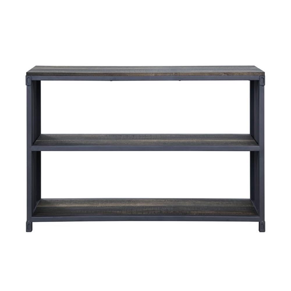 Acme Cargo 3-Shelf Wooden Bookshelf in Weathered Oak and Gunmetal
