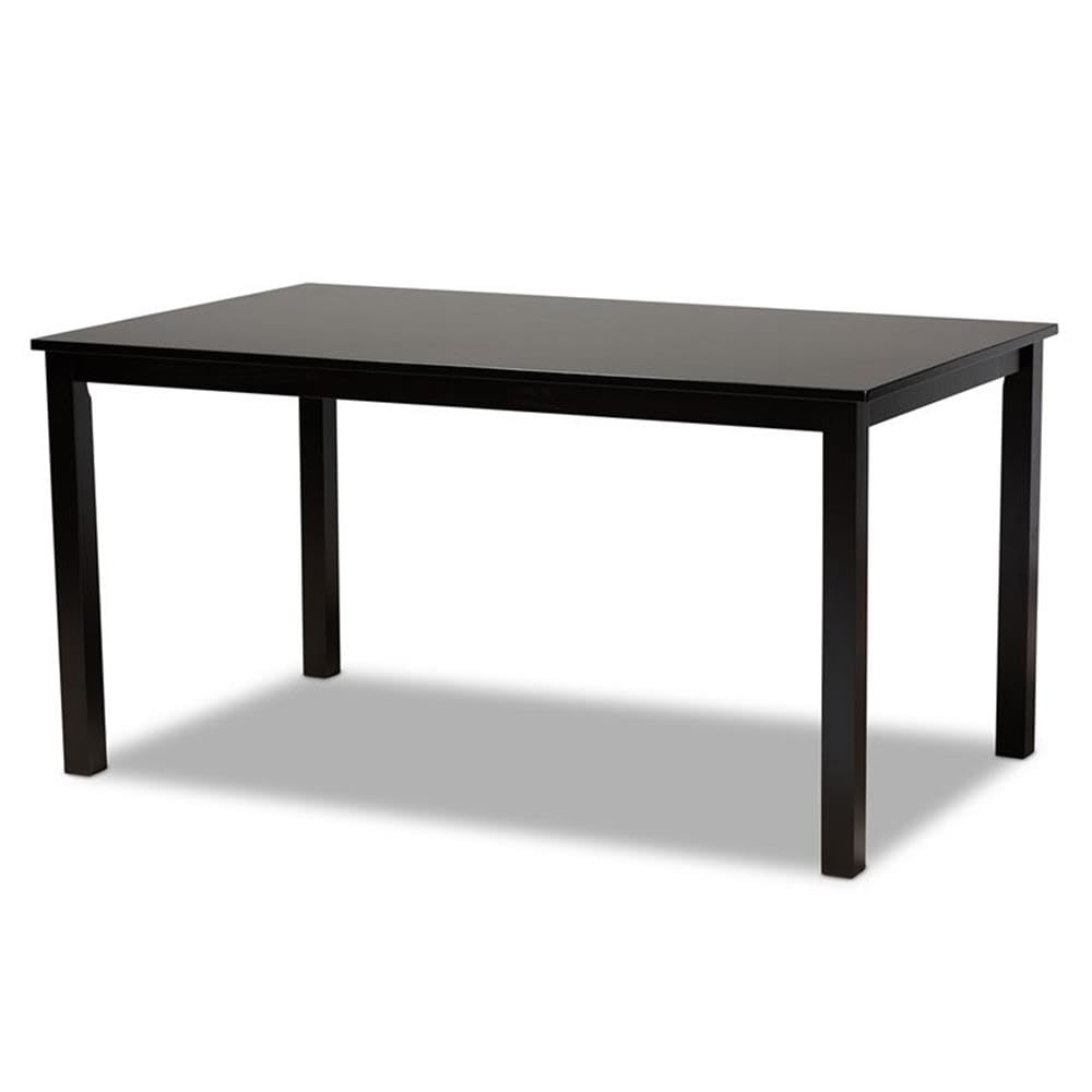 Baxton Studio Lenoir Modern and Contemporary Sand Fabric Upholstered Espresso Brown Finished Wood 7-Piece Dining Set