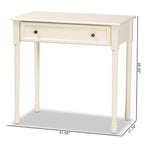 Baxton Studio Mahler Classic and Traditional White Finished Wood 1-Drawer Console Table
