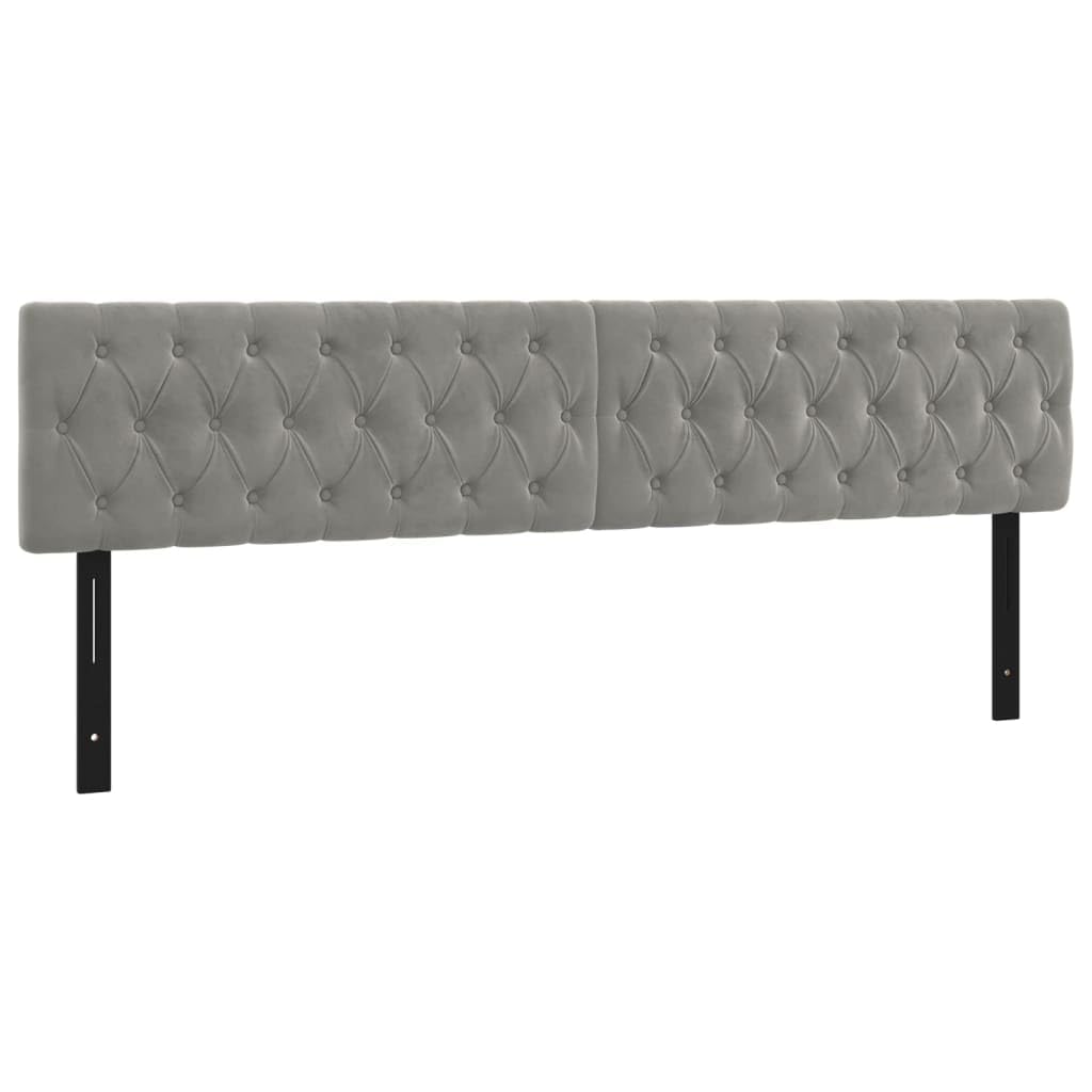 Vidaxl Headboards 2 Pcs Light Gray 39.4&quot;X2.8&quot;X30.7&quot;/34.6&quot; Velvet