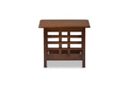 Baxton Studio Larissa Modern Classic Mission Style Cherry Finished Brown Wood Living Room Occasional End Table