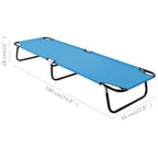 vidaXL Foldable Sun Lounger - Rust-Free Steel Frame, 600D Polyester Fabric Weather-Resistant, Lightweight and Portable - Ideal for Campers, Outdoors - Turquoise Blue, 74.8" x 22.8" x 11".