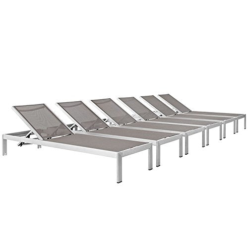 Shore Set Of 6 Outdoor Patio Aluminum Chaise