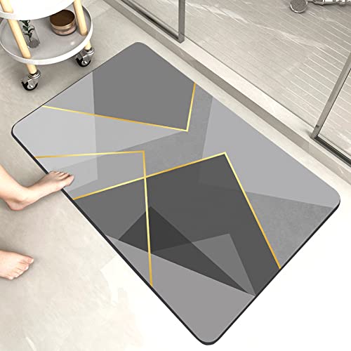 TRENDING Modern Super Soft Microfiber Striped Super Water Absorbent AntiSkid Diatomite Earth Mats for Bathroom/Bedroom/Kitchen/