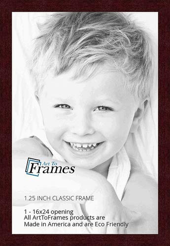 ArtToFrames 16x24 Inch Brown Picture Frame, This 1.25 Custom Poster Frame is Classic Mahogany Frame, for Your Art or Photos, WOM