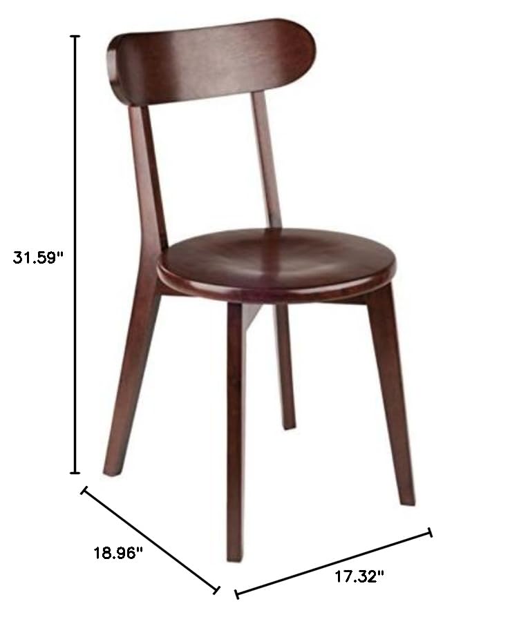 Ergode Renaissance 2-Piece Chair Set | Carved Keyhole Backs | Solid Wood | Walnut Finish | Comfortable Contoured Seats | Dining or Occasional Use | Assembly Required (94209-VV)