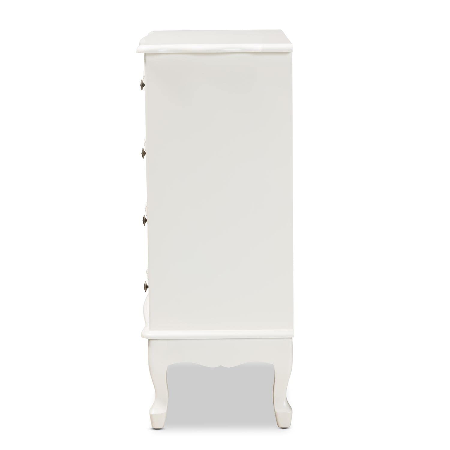 Baxton Studio Callen Classic and Traditional White Finished Wood 4-Drawer Storage Cabinet