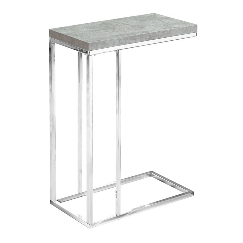 Monarch Specialties I 3007, Accent Table, Chrome Metal, Grey Cement