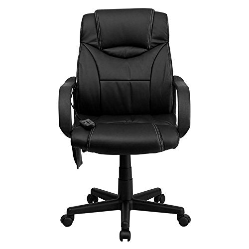 Flash Furniture 690P High Back Leather Massaging Executive Office Chair, Black