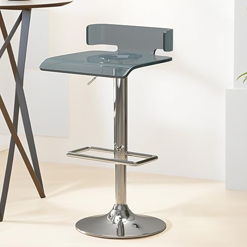 Acme Rania Swivel Adjustable Bar Stool In Gray