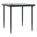vidaXL 5 Piece Patio Dining Set - Black Powder-Coated Steel and Textilene Construction with Tempered Glass Tabletop