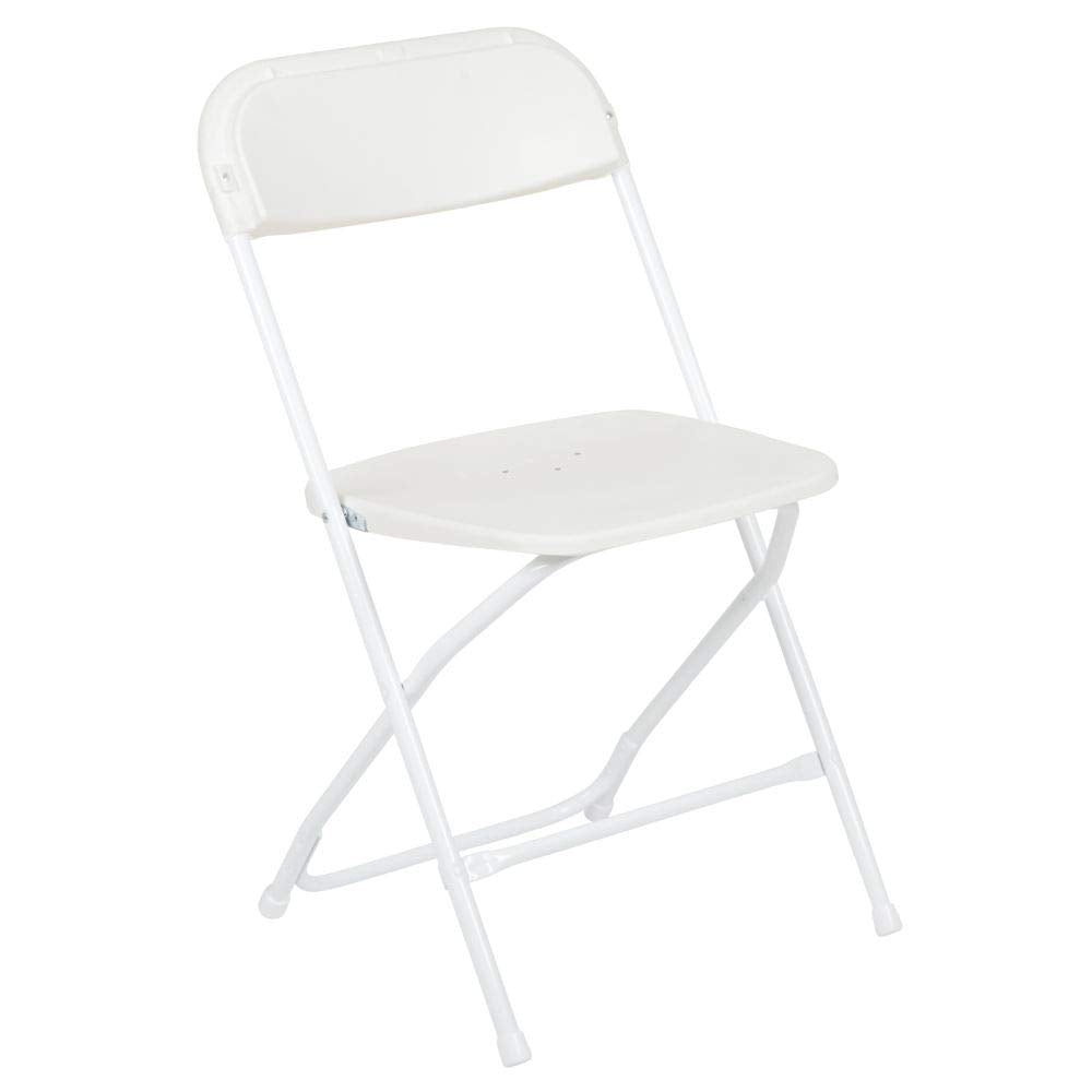 Flash Furniture Hercules™ Series Plastic Folding Chair - White - 2 Pack 650Lb Weight Capacity Comfortable Event Chair-Lightweight Folding Chair