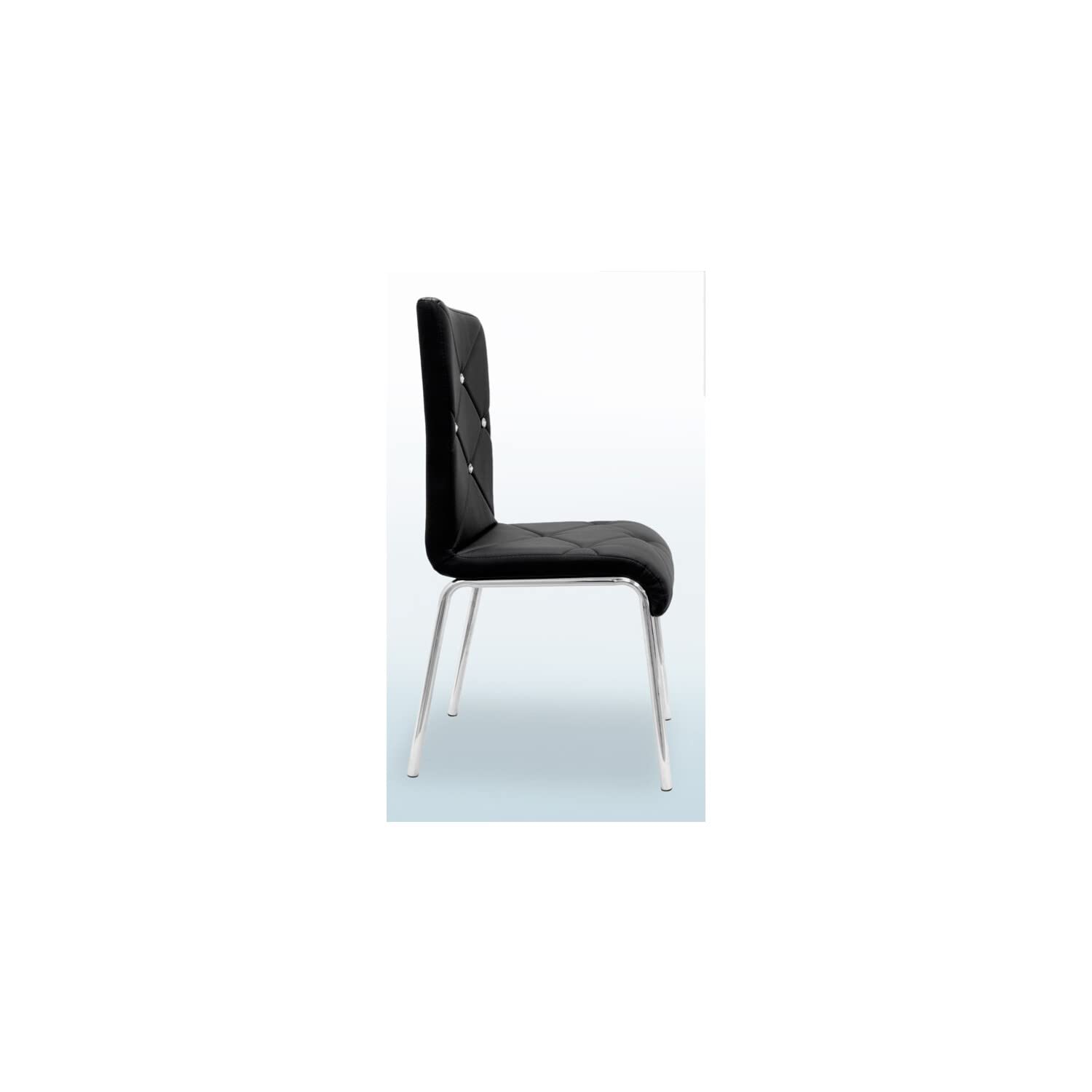 Best Master Furniture Faux Leather and Chrome Modern Side Chairs - Thumbnail 3