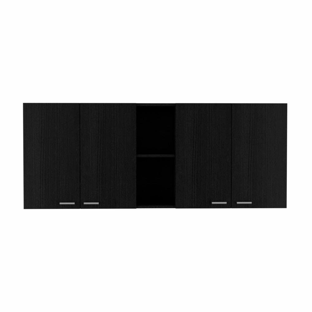 Wall Cabinet Ontario, Double Door - Black