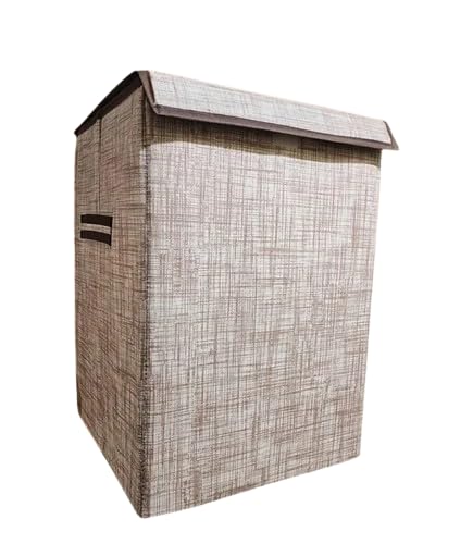 Foldable Laundry Basket for Clothes with Lid | 75L Collapsible Kids Cloth Bin with Holder & Washing Clothes Storage Basket for H