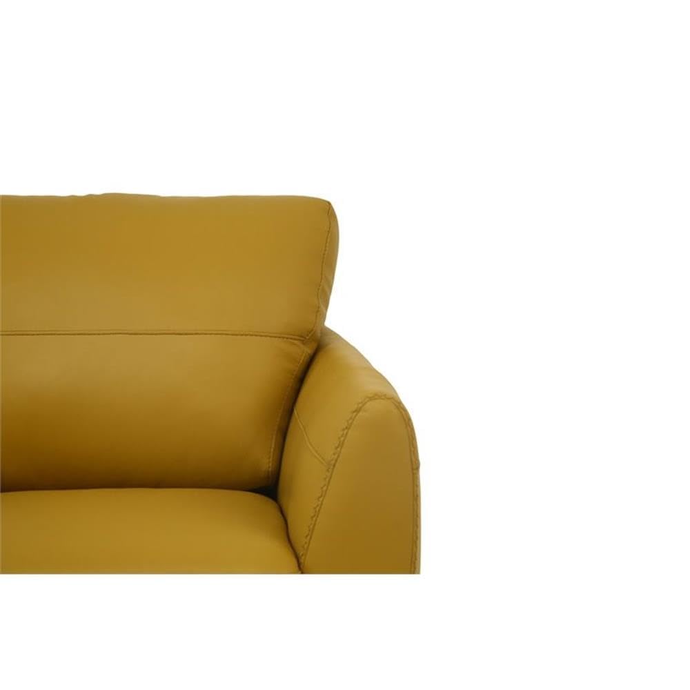 Acme Valeria Leather Sofa In Mustard