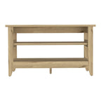 Mason Storage Bench, 2 Open Shelves, Light Oak