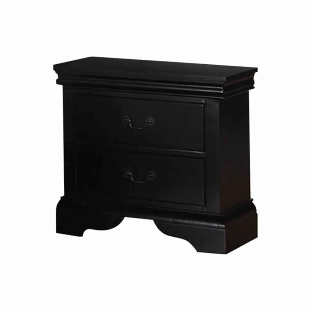 Benzara Night Stand With Drawers Black