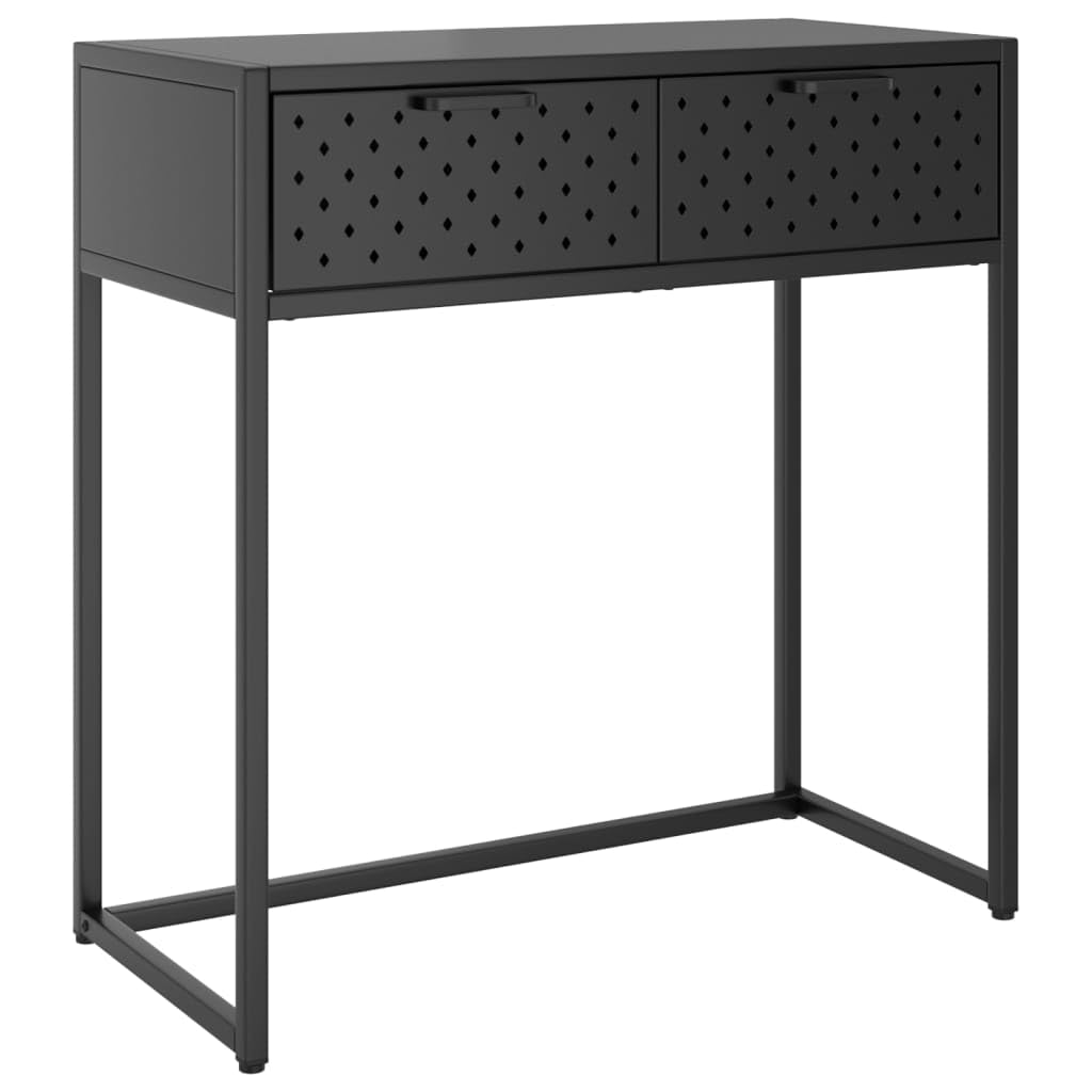 Vidaxl Industrial Style Console Table With Drawers - Versatile And Durable Steel Furniture - Black - 28.3&quot;X13.8&quot;X29.5&quot;