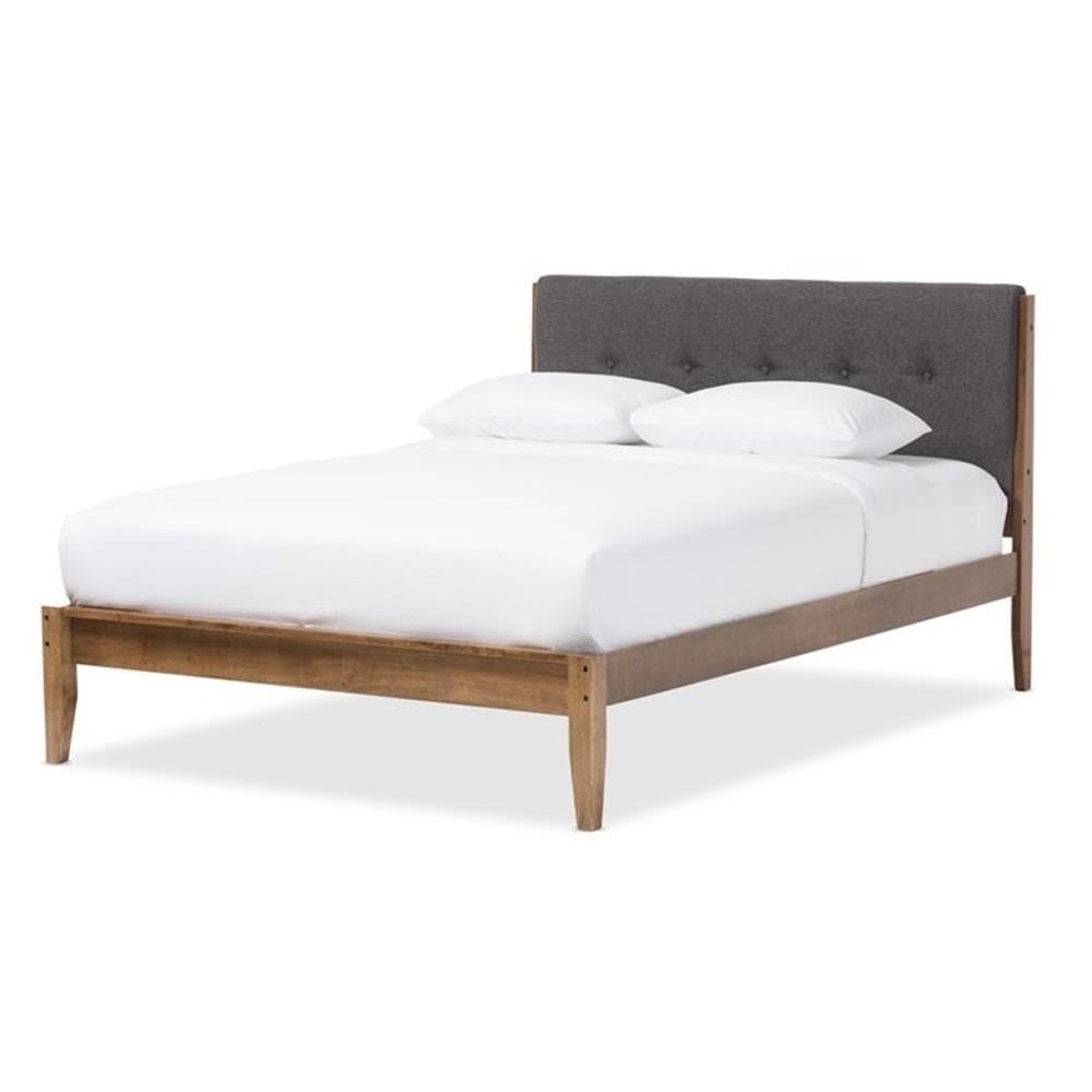 Baxton Studio Leyton Queen Platform Bed in Gray