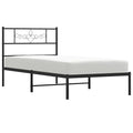 vidaXL Metal Bed Frame without Mattress with Headboard Black 29.5inchx74.8