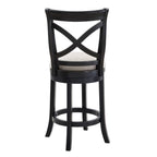 American Woodcrafters Belmont Black X-Back Swivel Solid Wood 26-Inch Seat Height Bar Stool
