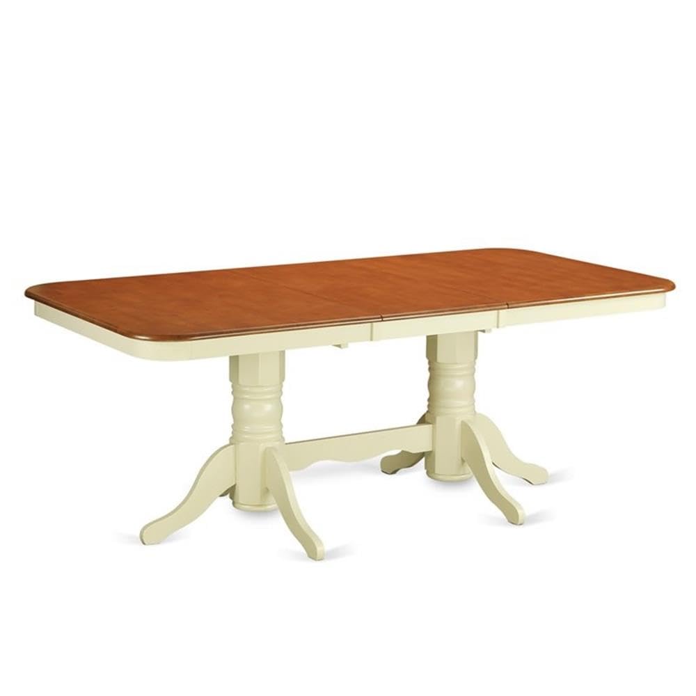East West Furniture Naip5-Bmk-W 5 Piece Kitchen Table Set For 4 Includes A Rectangle Dining Room Table With Butterfly Leaf And 4 Solid Wood Seat Chairs, 40X78 Inch, Buttermilk & Cherry