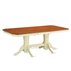 East West Furniture NAAV7-WHI-W 7 Piece Dining Set Consist of a Rectangle Dining Table with Butterfly Leaf and 6 Kitchen Chairs, 40x78 Inch, Buttermilk & Cherry
