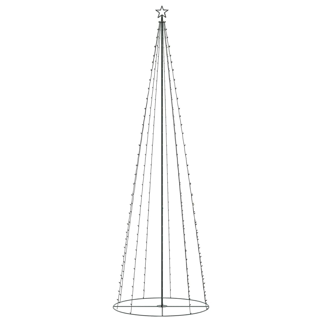 Vidaxl Outdoor Christmas Cone Tree - Warm White Leds, Weather-Resistant Pvc And Metal - Black Wire, 2X6Ft - Indoor & Outdoor Festive Decoration - Complete Kit With Adjustable Adapter And Grounding...