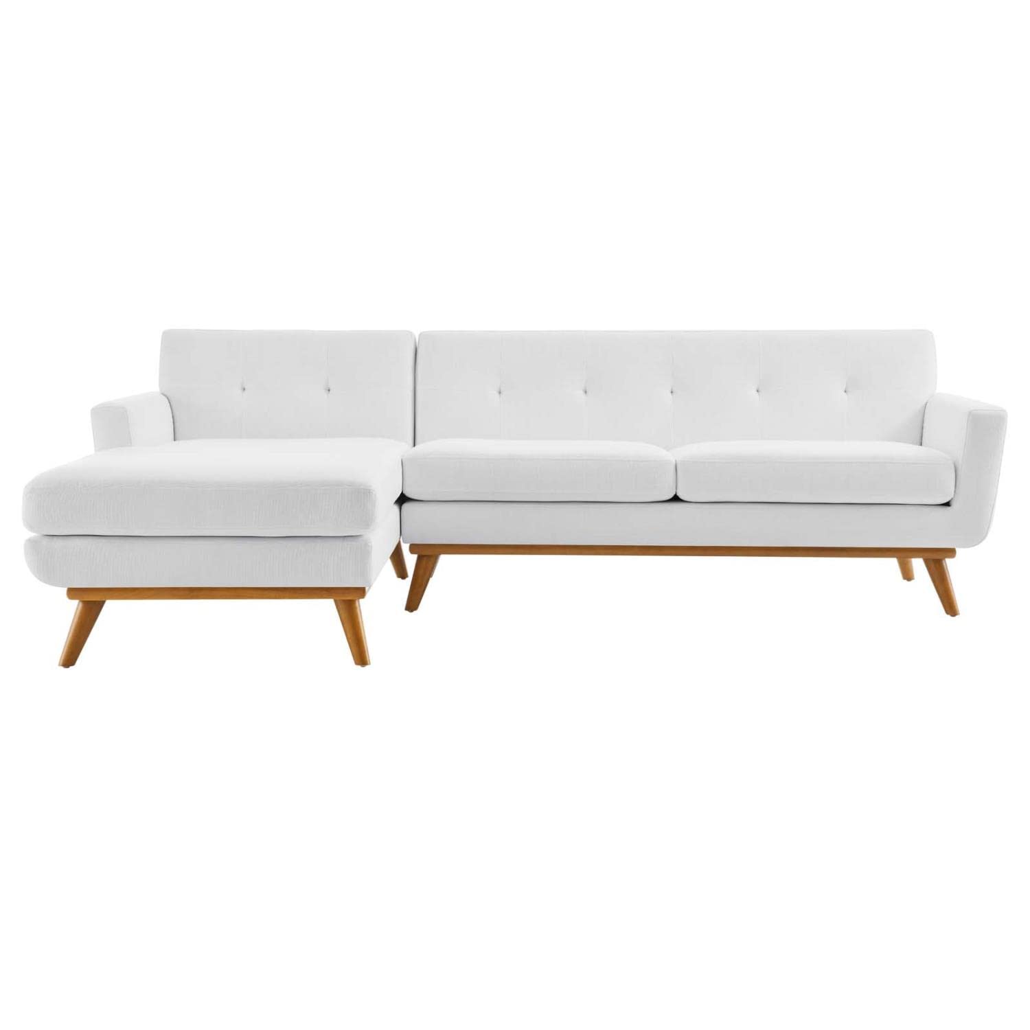 Modway Engage Upholstered Fabric Left-Facing Sectional Sofa, White