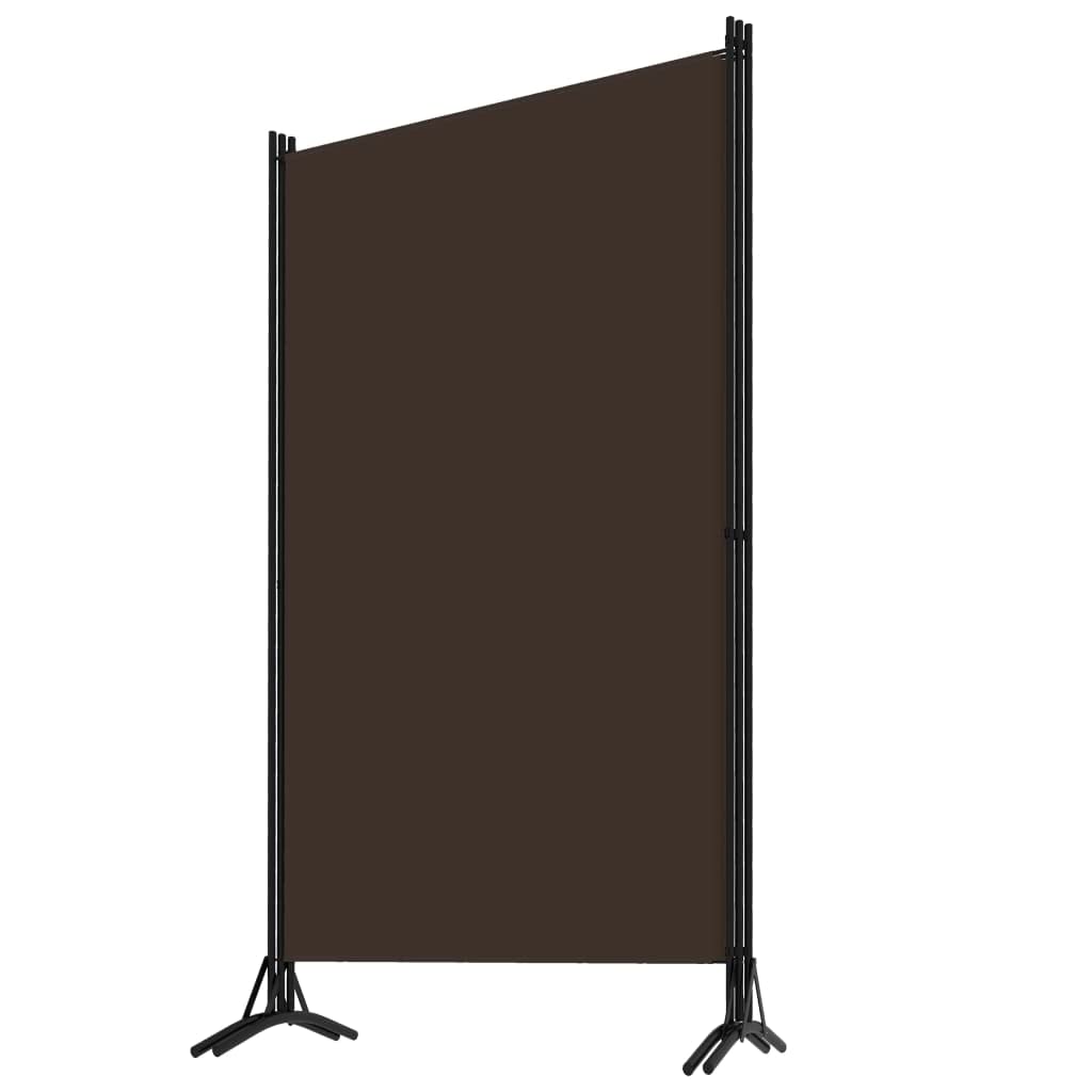 vidaXL 3-Panel Room Divider - Brown Fabric & Powder-Coated Iron Frame, Lightweight and Portable, Modern Room Partition for Bedrooms, Living Spaces, 102.4"x70.9"