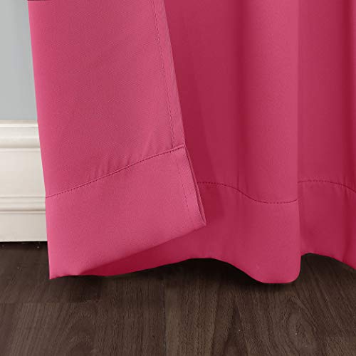 Sun Zero Riley Kids Bedroom Blackout Grommet Curtain Panel, 40' X 95', Hot Pink