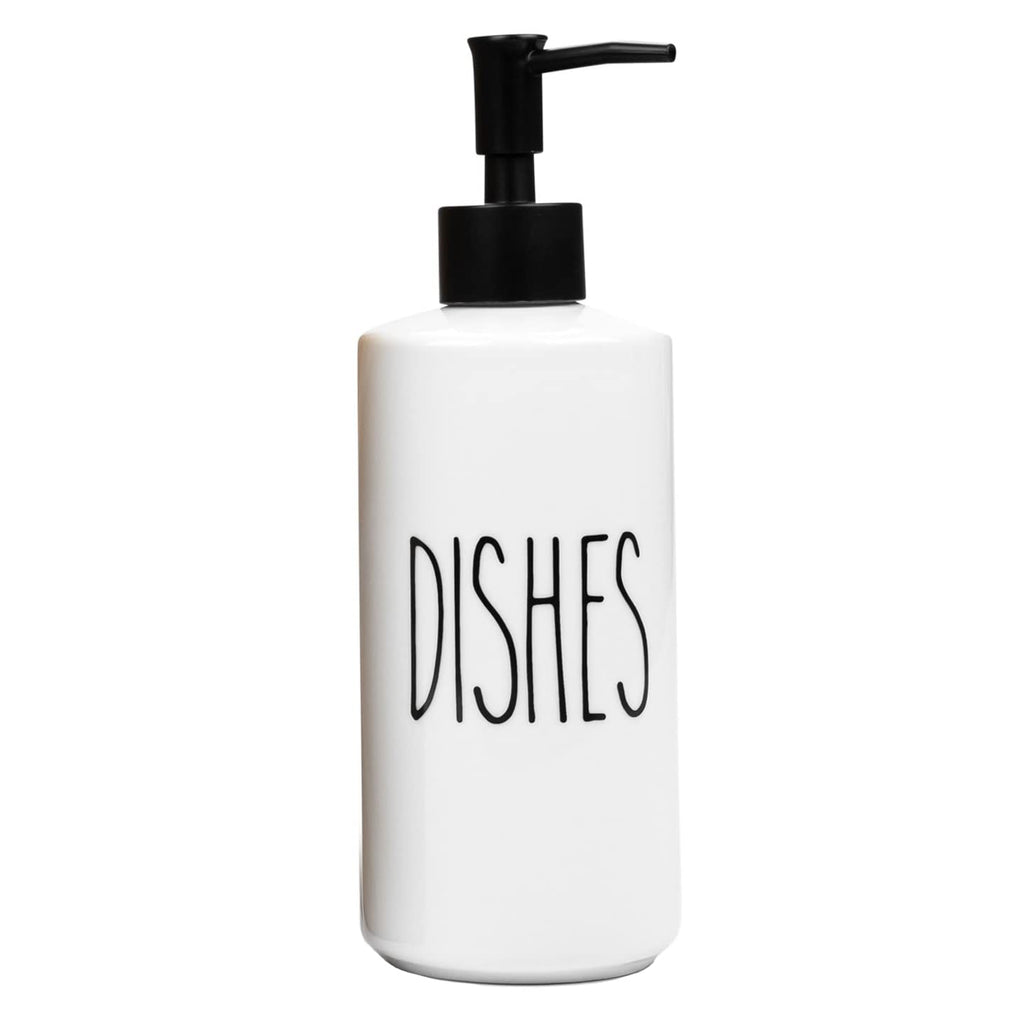Heartland Home Porcelain 16oz Kitchen Soap Dispenser. Detergent Dispenser or Dish Soap Dispenser for Kitchen Sink. White Soap Di