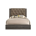 Acme Avantika Eastern King Bed In Fabric & Rustic Gray Oak