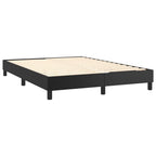 vidaXL Queen Size Box Spring Bed Frame in Black Faux Leather - Modern Design Durable Double Bed Frame Perfect for Any Bedroom