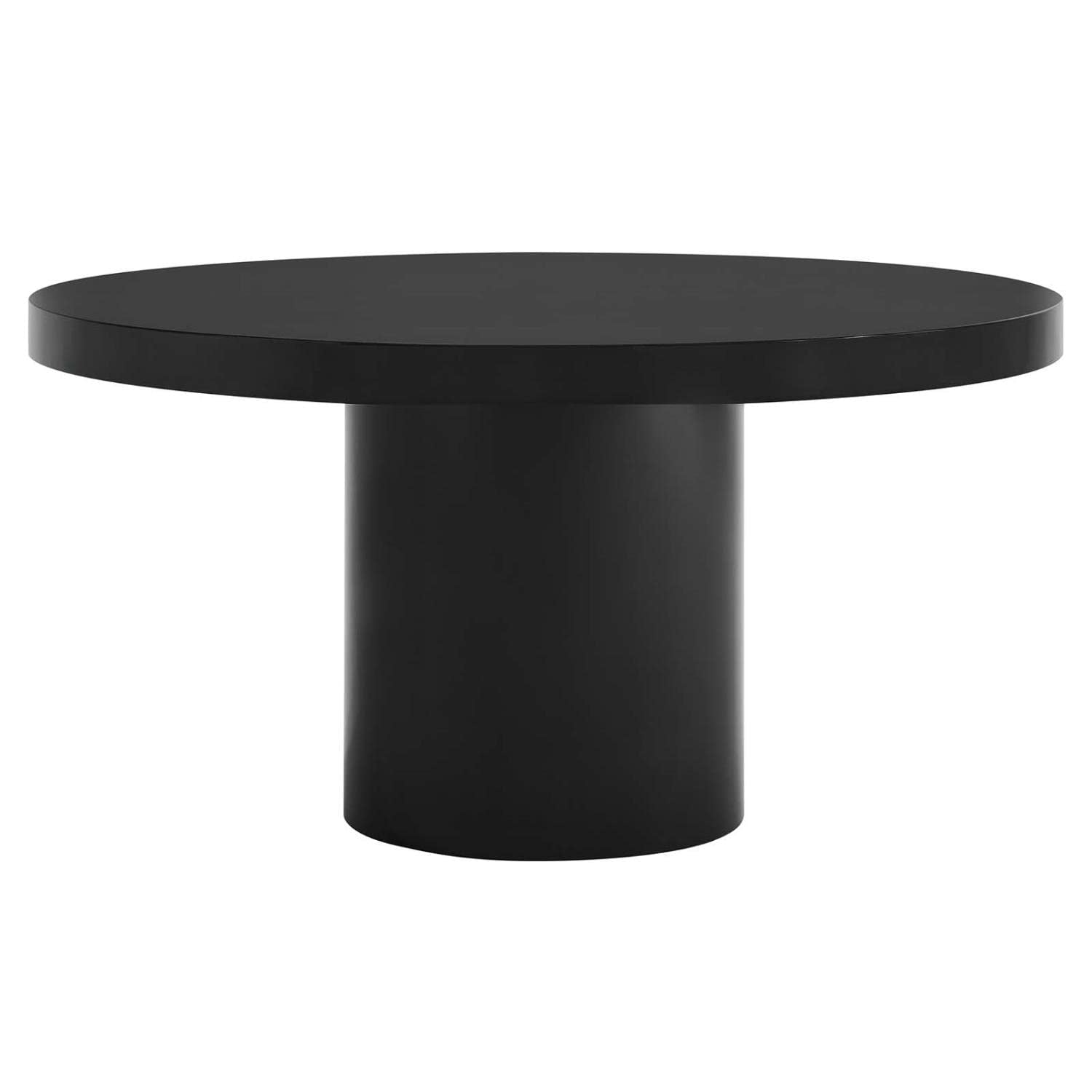 Modway Gratify 59&Quot; Round Mdf Wood Dining Table In Black Finish