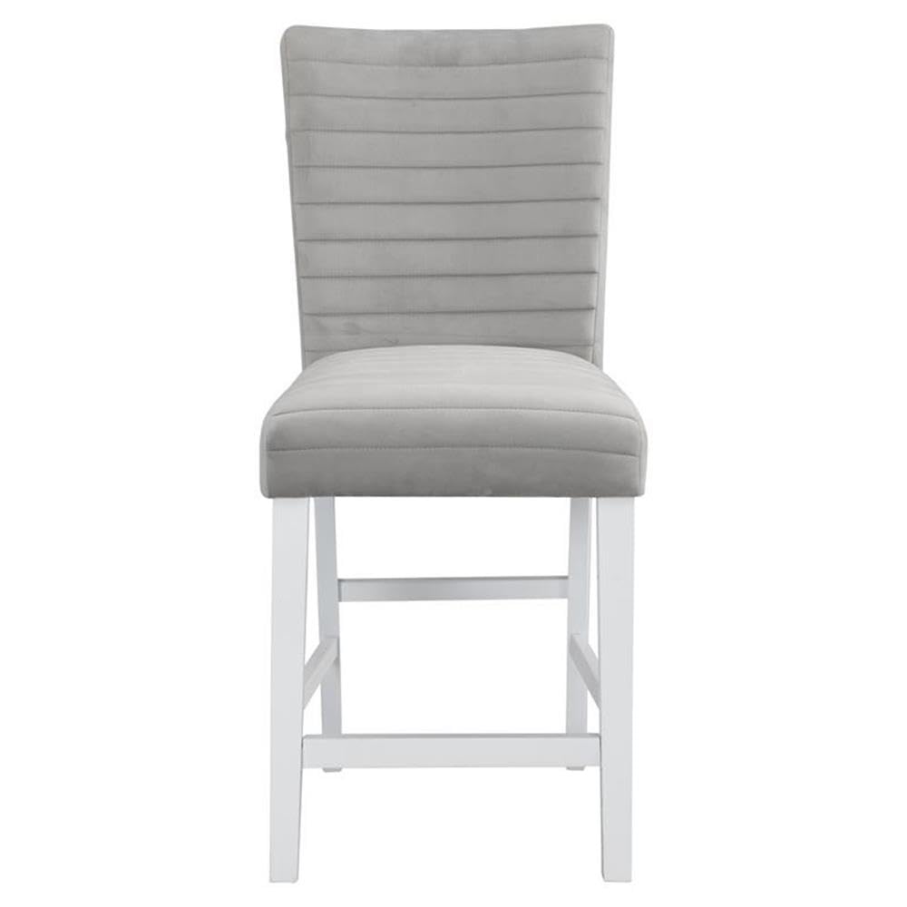 Acme Furniture Set of 2 Counter Height Chair, Gray and White