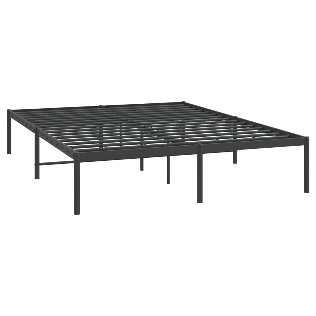 vidaXL Classic Black Steel Bed Frame with Extra Storage Space - Robust & Easy Assembly, Perfect for Double Bed Mattress of Size 59.1&quot;x78.7&quot;