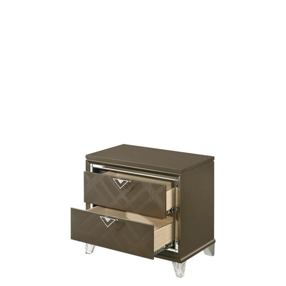 Acme Skylar Nightstand In Dark Champagne