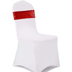 Eternal Beauty Set Of 20 Sequin Chair Sashes Red Chair Sashes For Wedding Valentine'S Day Hotel Party Banquet Chairs Decorations
