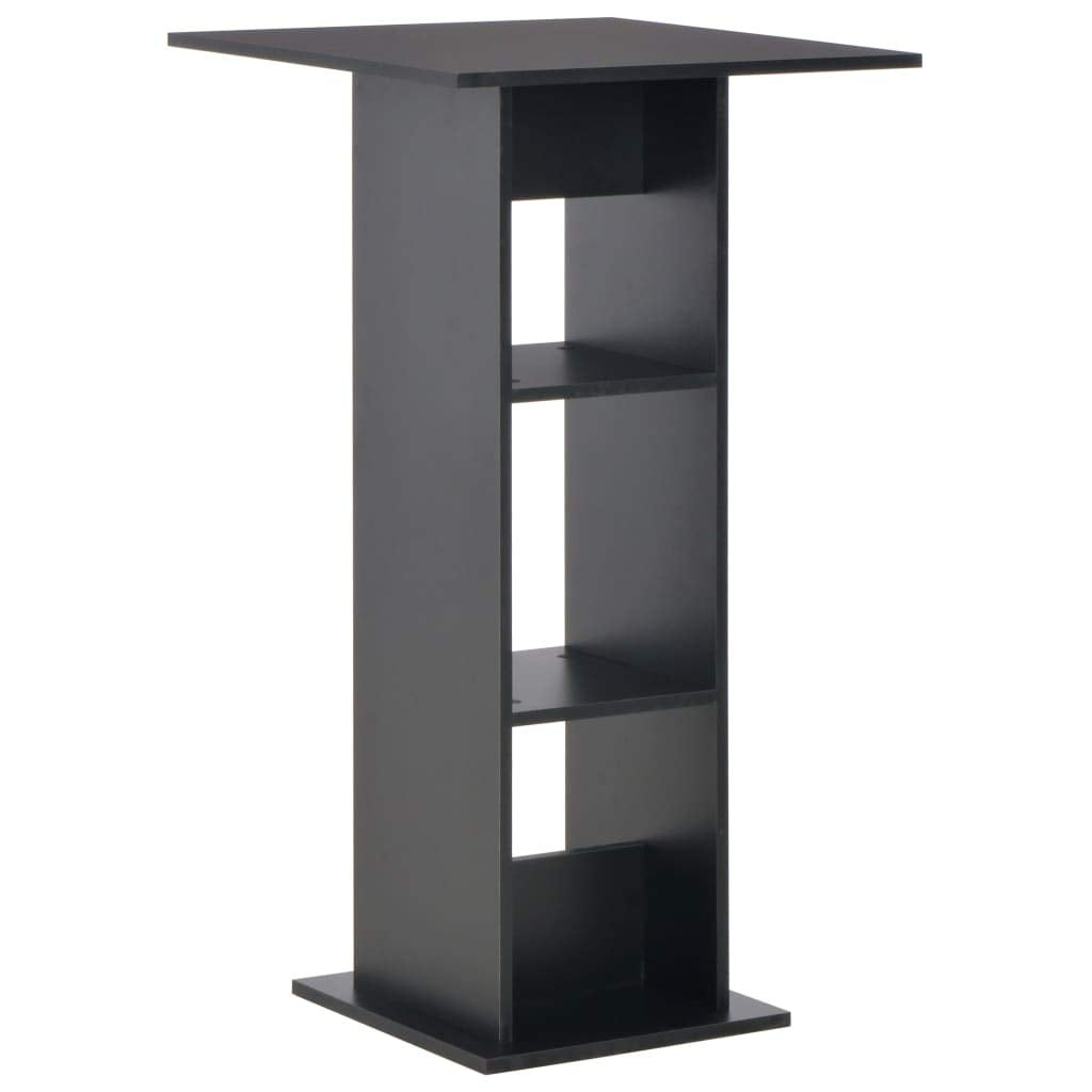 vidaXL Bar Table Black 23.62&quot;x23.62&quot;x43.31&quot;