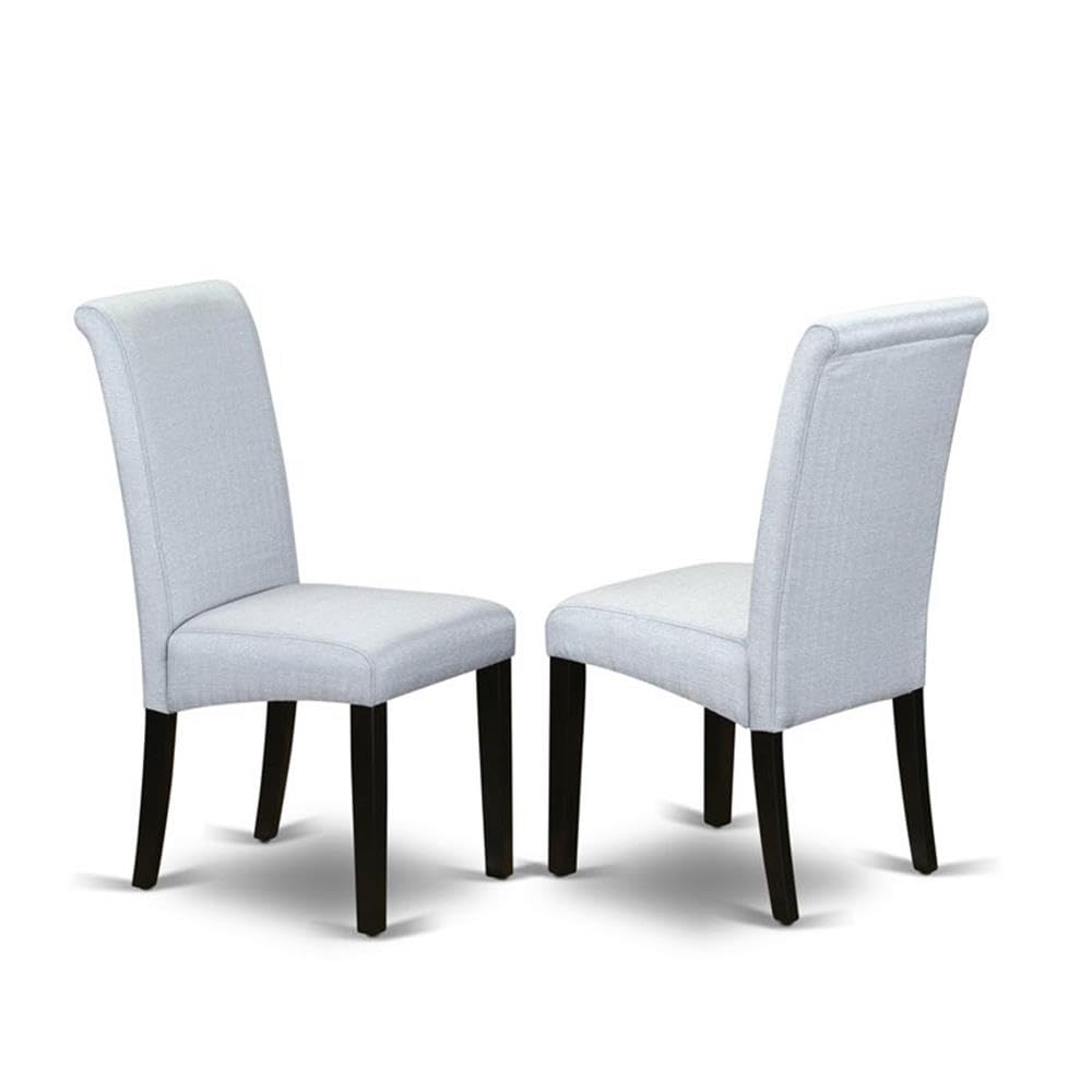 East West Furniture X696Ba105-7 7 Piece Dining Table Set Consist Of A Rectangle Dining Room Table With X-Legs And 6 Grey Linen Fabric Upholstered Chairs, 36X60 Inch, Multi-Color