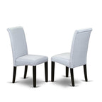 East West Furniture Weba7-Blk-05 7 Piece Dinette Set Consist Of A Rectangle Dining Room Table With Butterfly Leaf And 6 Grey Linen Fabric Upholstered Chairs, 42X60 Inch, Black