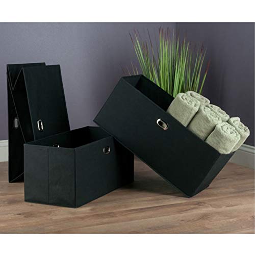 Ergode Wood Torino Folding Fabric Baskets - Versatile Storage Solution for Bedroom (22323-VV)