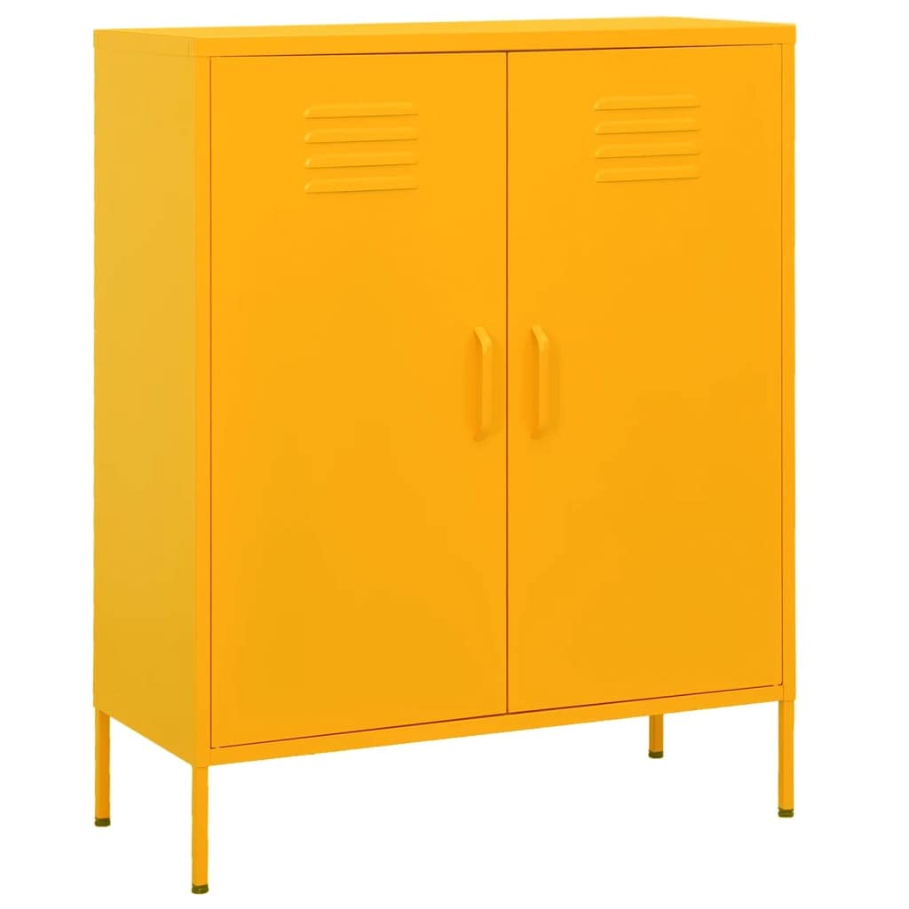 vidaXL Storage Cabinet Mustard Yellow 31.5&quot;x13.8&quot;x40&quot; Steel